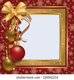 Christmas greeting photo frame scrapbooking , vector illustration