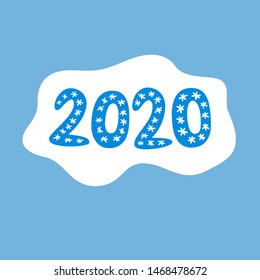 Christmas greeting poster written by hand. Numbers. Vector.