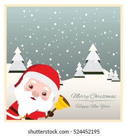 Christmas greeting with Santa in corner