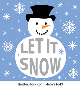 Christmas greeting with snowman design