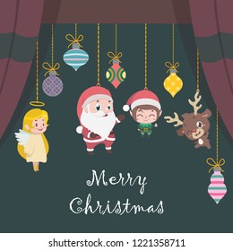 Christmas greeting with various characters