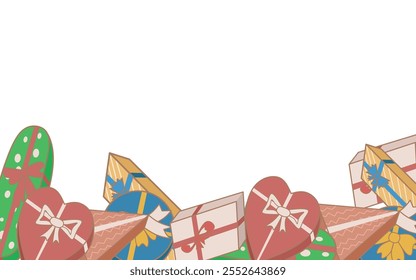 Christmas greeting vector background design. Merry christmas and happy new year text with gift box.