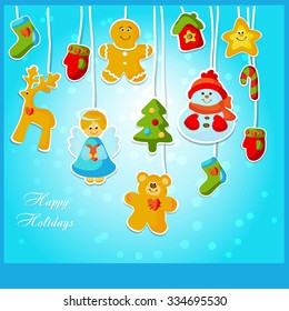 Christmas greeting vector card