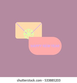 christmas greeting Vector illustration envelope and snowflake