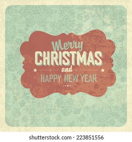 Christmas Greeting Vintage Poster. Vector