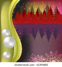christmas greeting with white balls red background