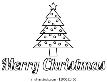 Christmas greeting with white christmas tree.