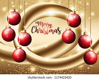 christmas greetings. 3d flow shapes. gold Liquid wave modern background. Vector graphic 