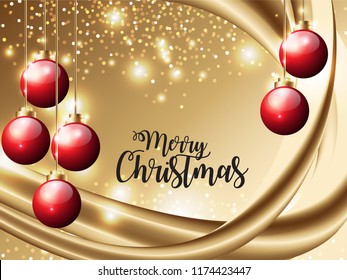 christmas greetings. 3d flow shapes. gold Liquid wave modern background. Vector graphic 