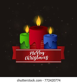 Christmas greetings card with dark background