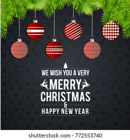 Christmas greetings card with dark background
