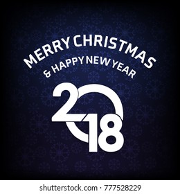 Christmas greetings card with dark background white text and sno