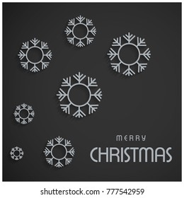 Christmas greetings card with dark background simple grey colour