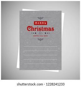 Christmas greetings card design with grey background vector