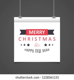 Christmas greetings card design with grey background vector