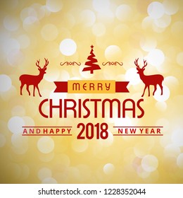 Christmas greetings card design with light background vector
