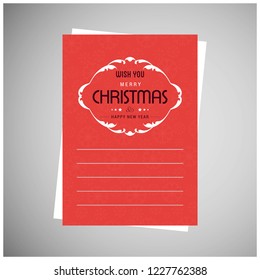 Christmas greetings card design with red background vector