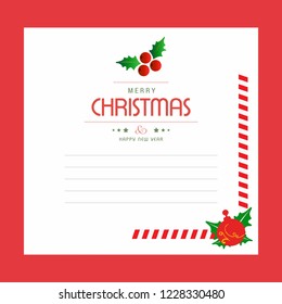 Christmas greetings card design with red background vector