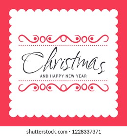 Christmas greetings card design with red background vector