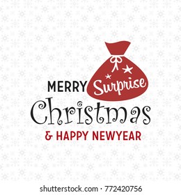 Christmas greetings card with light background