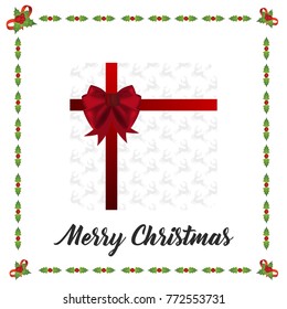 Christmas greetings card with light background