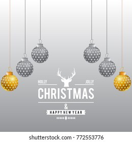 Christmas greetings card with light background with stylish typo
