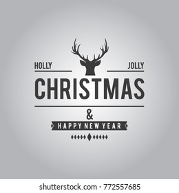  Christmas greetings card with light background and reindeer