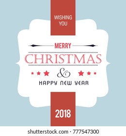Christmas greetings card with light background and simple typogr