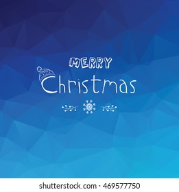 Christmas greetings card with low poly background