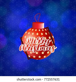 Christmas greetings card with purple background