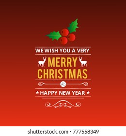 Christmas New Year Typographical Background Stock Vector (Royalty Free ...