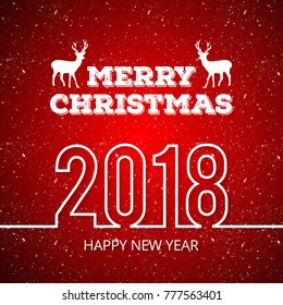 Christmas greetings card with red background snow.