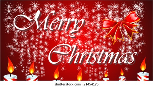 Christmas greetings card with red balls