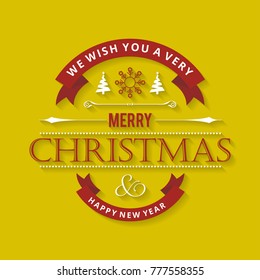 Christmas greetings card with stylish typography,snowflakes and 