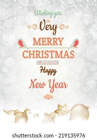 Christmas greetings card template. EPS 10 vector file included