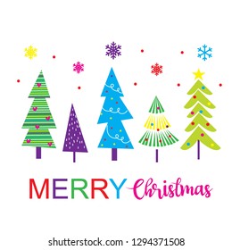 Christmas greetings with colorful Chirtmas tree