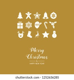 Christmas greetings with decorations. Vector.