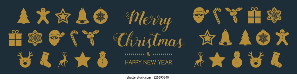Christmas greetings with decorations. Vector.