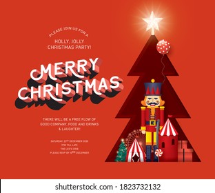 christmas greetings design template vector/illustration