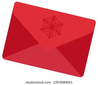 Christmas greetings envelope isolated on white background.