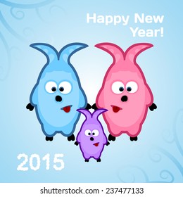 Christmas greetings to the family goat. Card . vector format.