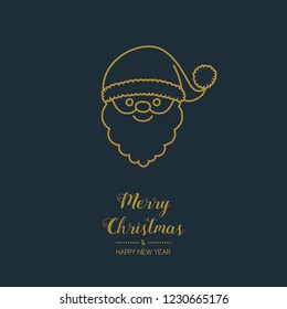Christmas greetings with hand drawn Santa Claus. Vector.
