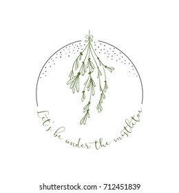 Christmas greetings with a mistletoe design