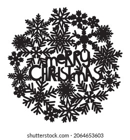 Christmas greetings snowdrop paper cut design on white background