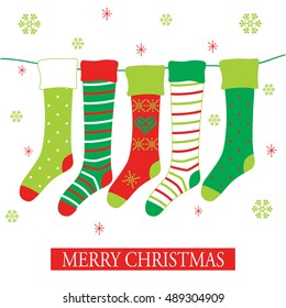 Christmas greetings with Christmas stocking design