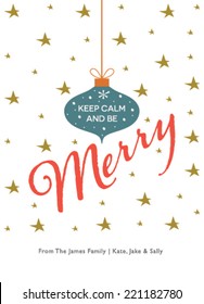 Christmas Greetings Template featuring the words " Keep Calm and be Merry"