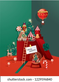 christmas greetings template vector/illustration