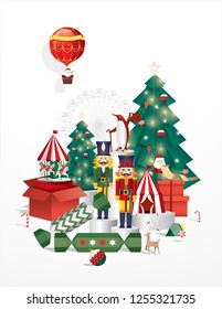 christmas greetings template vector/illustration 