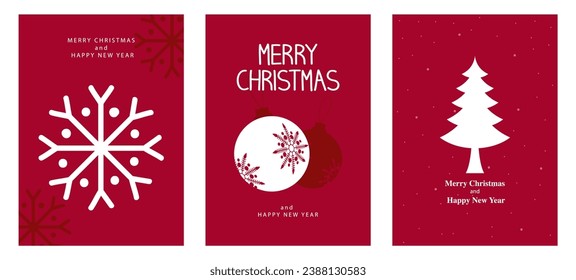 Christmas greetings with these set of minimalist design greeting cards for Christmas and New Year. Each card features a tasteful and modern aesthetic, combining simplicity with elegance