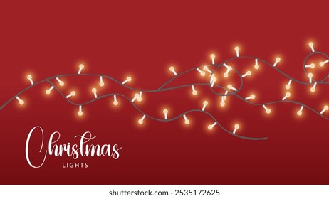 Christmas greetings vector background design. Christmas greeting text with pine tree, candy cane and gift boxes ornaments and decoration elements in red elegant background.
